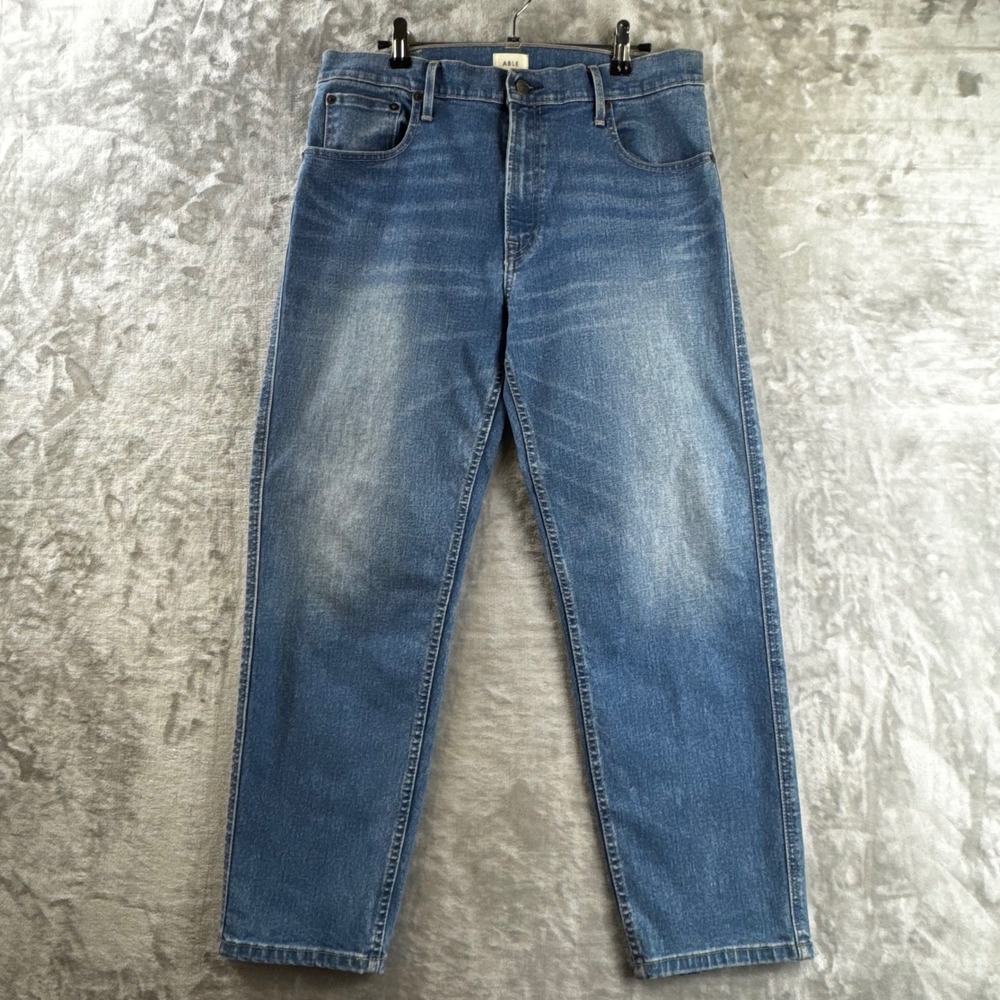 ABLE High Rise Jeans Womens 30 Blue Straight Leg Medium Wash Denim (1694)